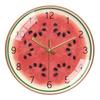 8" Cartoon Fruit Wall Clock: Modern Watermelon, Orange, Kiwi Design