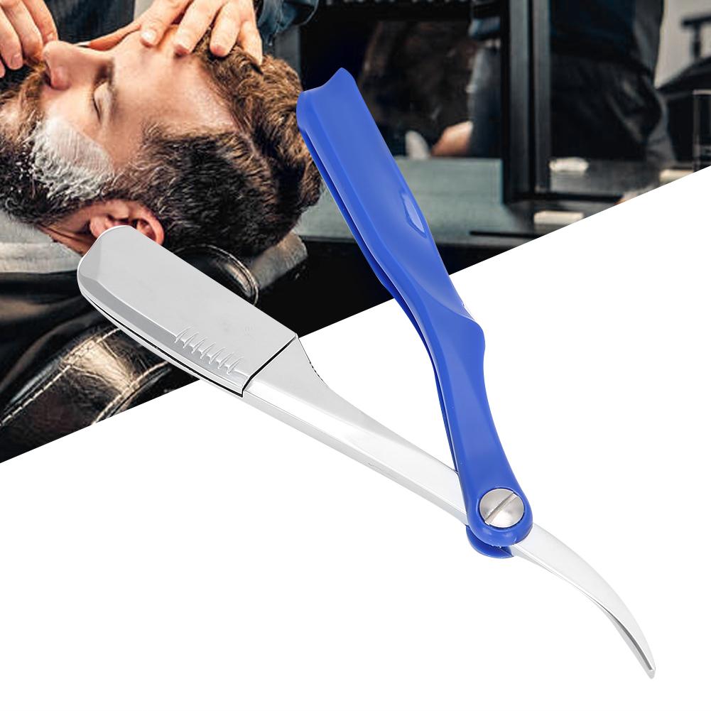 Professional Portable Hair Beard Shaver Folding Manual Shaver Face Grooming ToolBlue