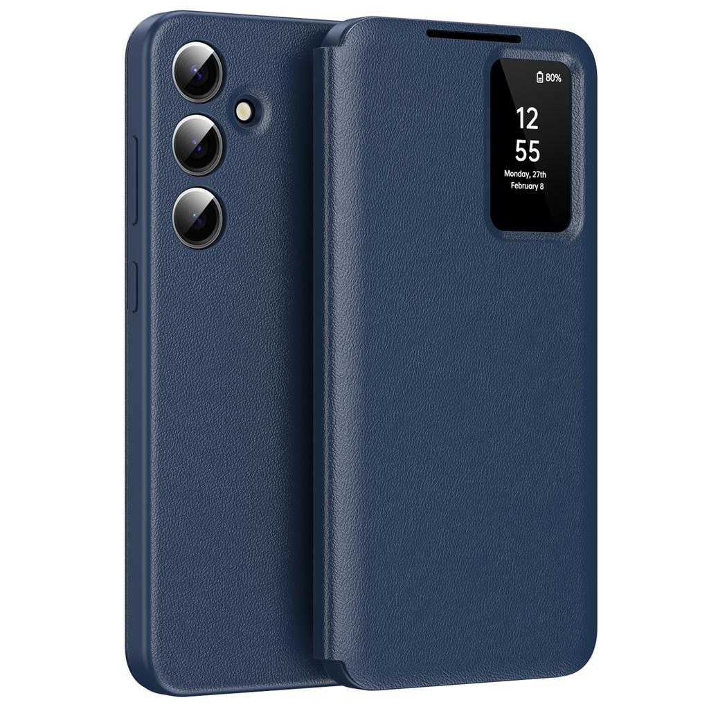 For Samsung Galaxy S25 FE Case with Card Holder Smart View Window Leather Phone Cover