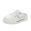 2025 summer new bag head half slippers women's outer wear shoes casual one-pedal lazy thick-soled white shoes sandals