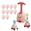 Luftbetriebenes Ballontier-Auto-Spielzeug mit Handpumpe 2-in-1 Cartoon-Schwein Dinosaurier Ente Robbe Ballonauto-Werfer Kleinkinder Jungen Mädchen Trägheitsfahrzeug Spielzeug