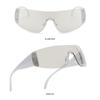 Punk 2000's Eyewear Wrap Around Rimless Shades Star Y2K Sunglasses Goggles One Piece Sun Glasses