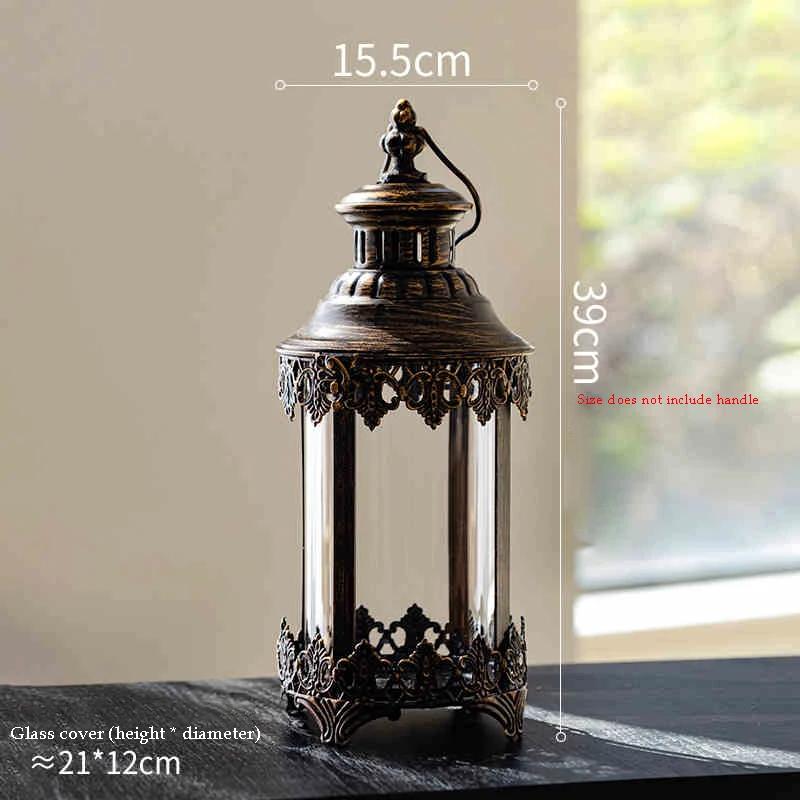 Iron Glass Candle Holder Home Decor