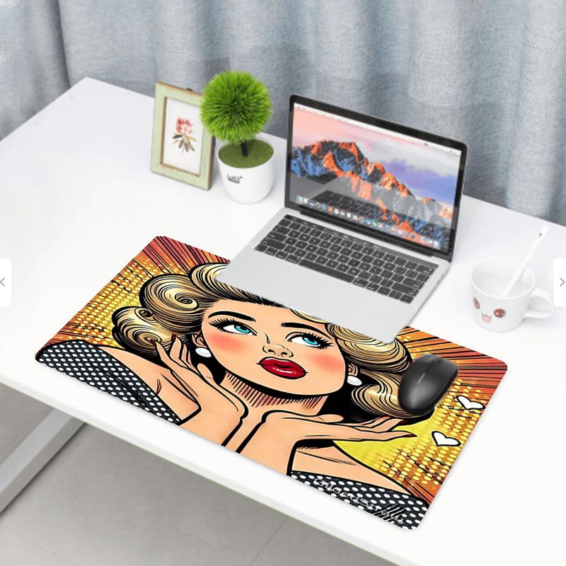 Marilyn Monroe Print Mouse Pad, Anti‑Slip Desktop Keyboard Mat, for PC Laptop Gaming Working Daily Use, Cool Festival Surprise Gift