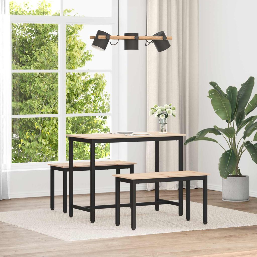 Natural Pine Wood Bench 80 x 35 x 45 cm Solid Pine Wood