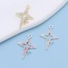 10Pcs Gold Plated Crystal Star Charm Pendant For Jewelry Making Bracelet Necklace Diy Earrings Accessories Craft