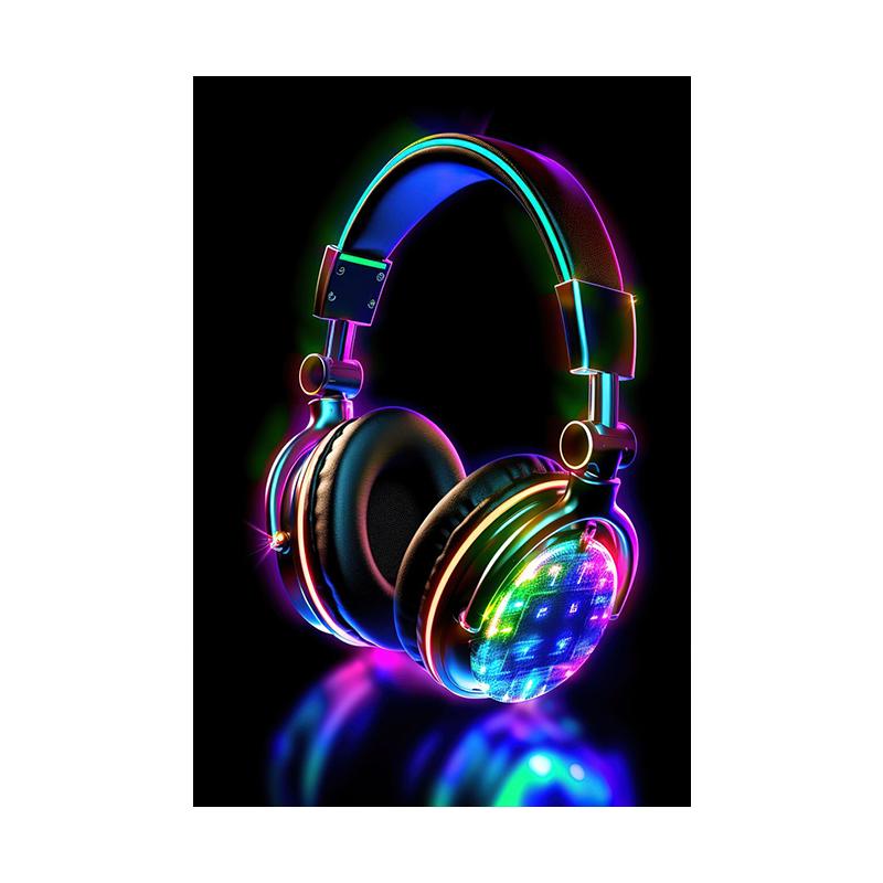 Monkey Cat Dog Headphone Poster Living Bed Room Home Bar Decor Canvas Painting Fashion Dj Music Animal Wall Art Picture Prints