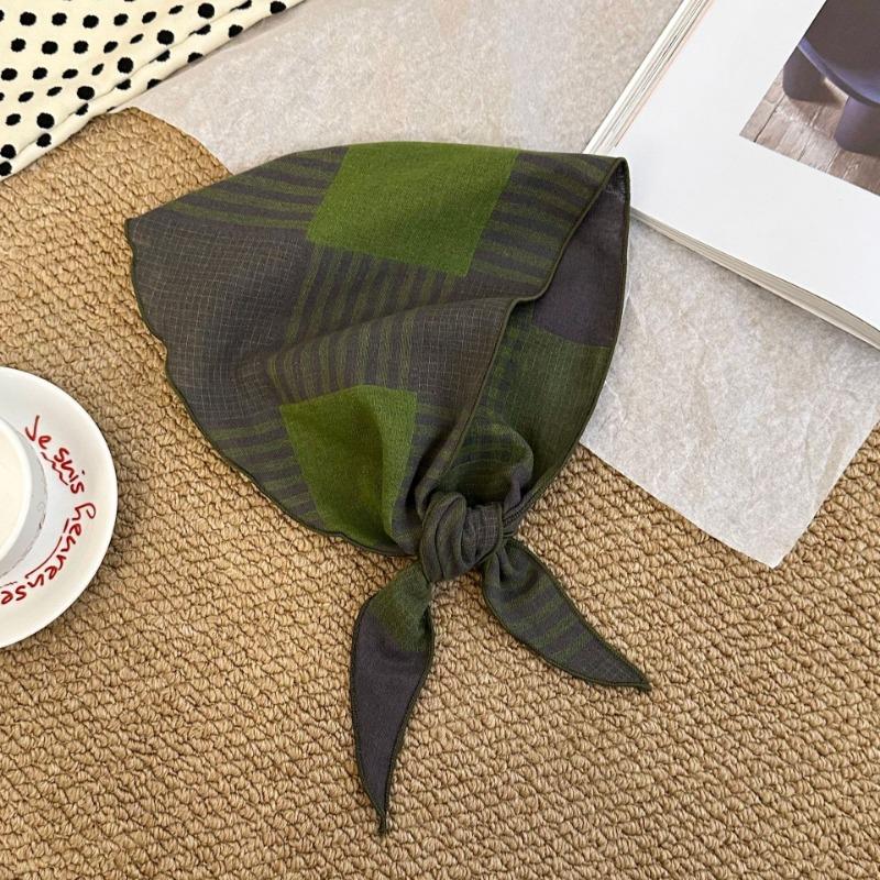 

Silk scarf new color matching striped plaid bag headscarf headband neck protection scarf scarf shawl versatile triangle scarf waist tie