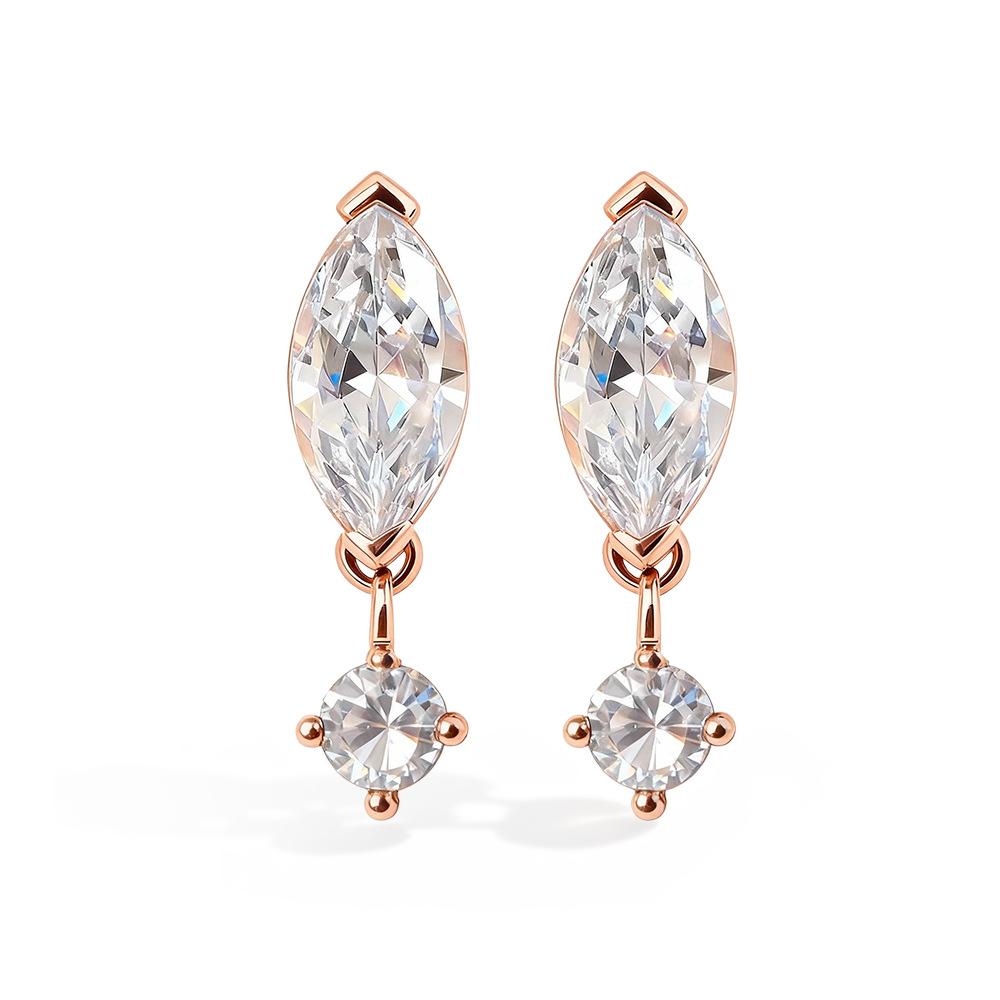

Water Droplet Cut Moissanite Drop Earrings - 925 Sterling Silver Plated 18K Gold Sparkling Fine Jewelry for Women 0.5CT Moissanite розового золота