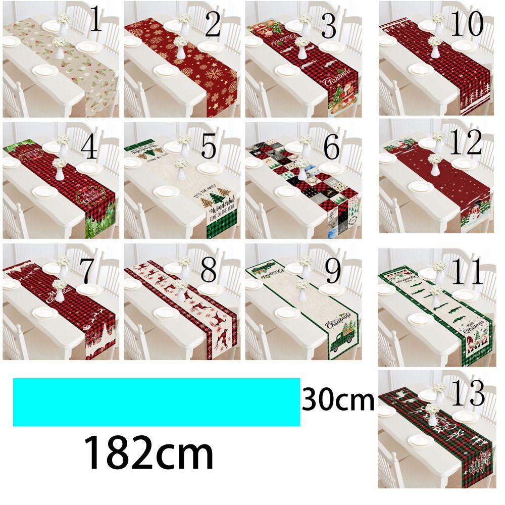 Xmas Ornaments 30x182cm Christmas Table Runner Long Luxury Dacron Table Runner Pastoral Style Vintage Tablecloth Party