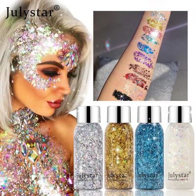 Schönheit helle Bühne Make-up Glitter Lidschatten Flüssigkeit Gesicht Körper Pailletten Gel flüssige Lidschatten Make-up Charge
