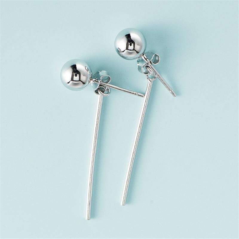 

100% настоящее серебро 925 пробы геометрические шарообразные кисточки висячие серьги для женщин предотвращают аллергию ушные иглы ювелирные изделия