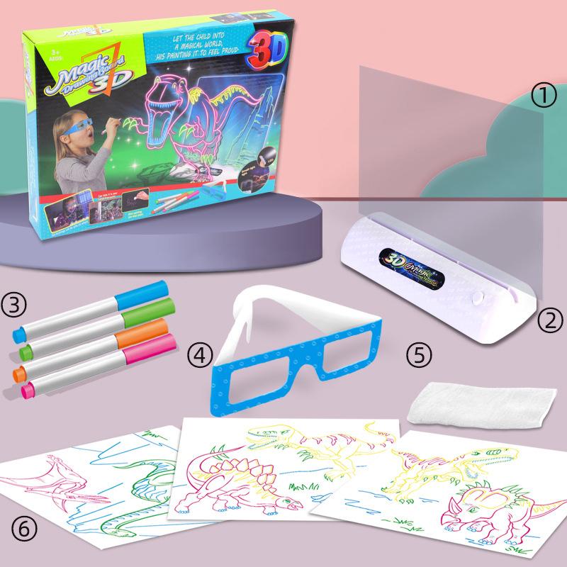 Tavoletta da Disegno 3D con Effetti di Luce LED - Giocattoli Educativi Divertenti e Creativi, Regali per Bambini e Ragazzi per Stimolare l'Immaginazione