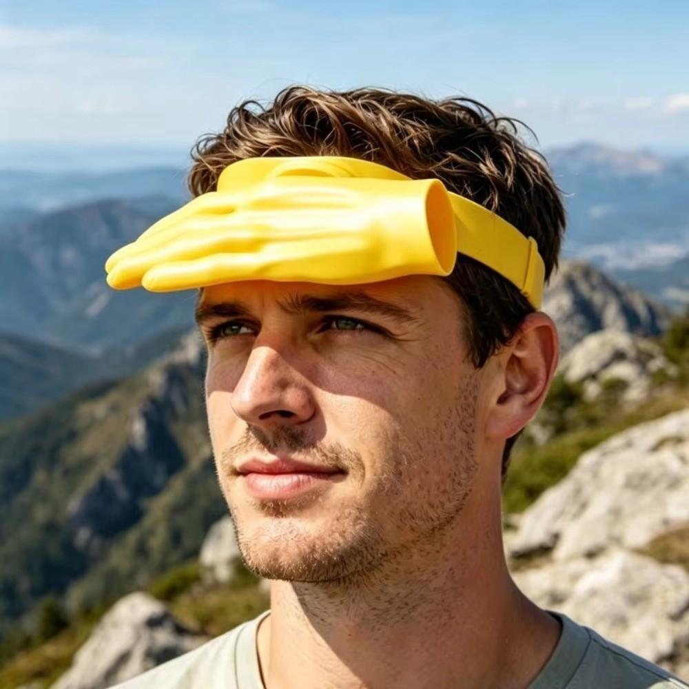 3D Printed 3D Palm Sun Hat Sun Shield Hand Shape Sun Visor Funny Palm Sunshade Outdoor