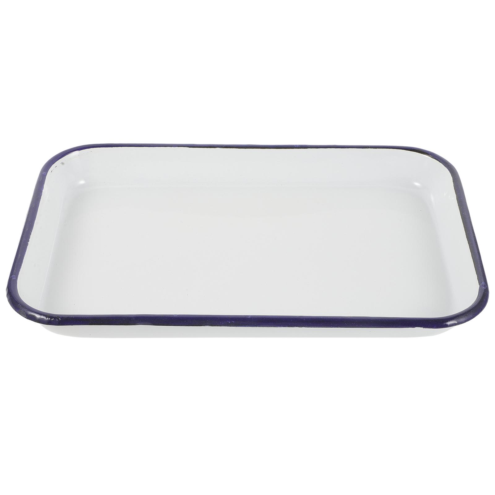 

Enamel Bakeware Baking Pan for Kitchen Bun Pizza Oven Tray Multifunctional Pancake Loaf белый