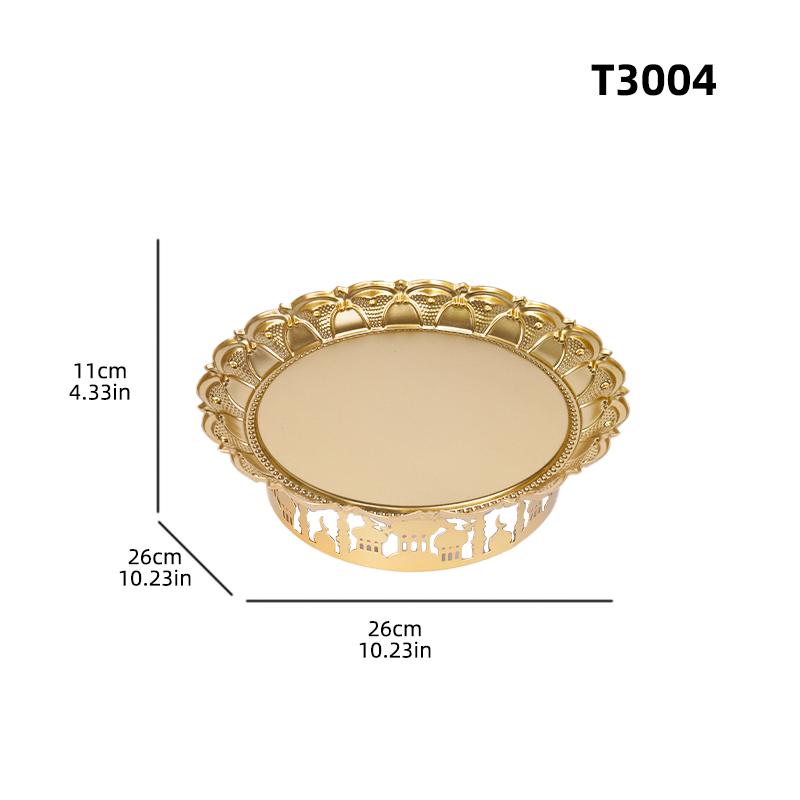 Eid al-Fitr Goldene Obstschale Kreative Ramadan Metall-Obstschale Dessert-Servierschale Wiederverwendbare Metall-Dekorplatte