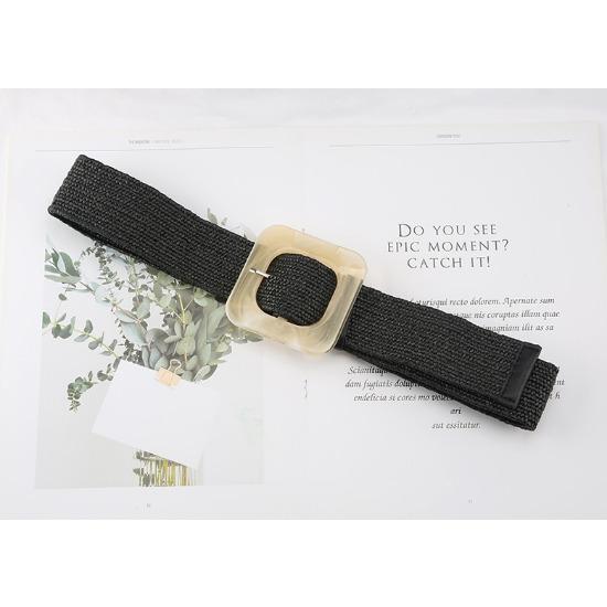 

Плетеный ремень из ПП травы Женский Ретро Хлопок и Лен Этнический Стиль Платье Пояс Квадратная Пряжка Декоративный Ремень чёрный