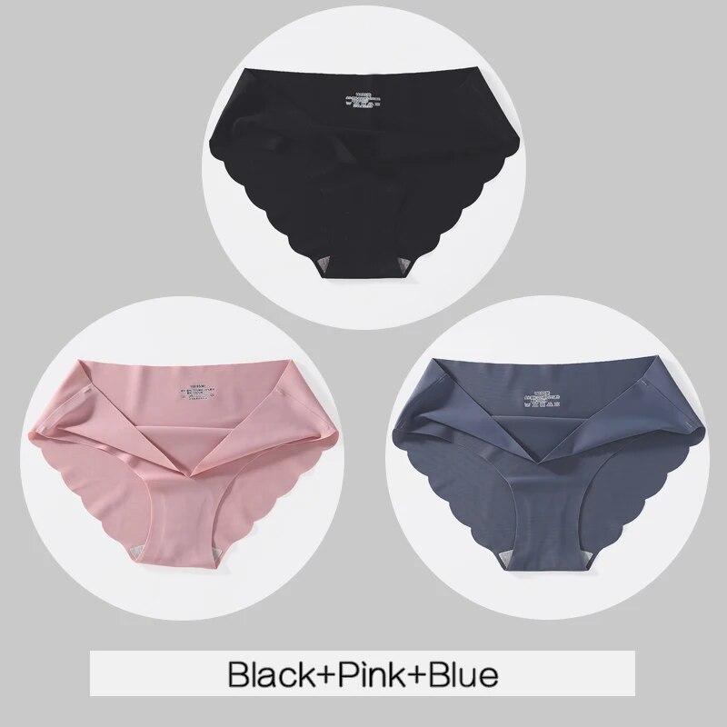 3Pcs/set Women Seamless Panties M-XL Low Waist Briefs Ladies Soft Underwear Sexy Wavy Edge Underpants Female Lingerie