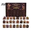 Halloween Countdown Ritual Adventskalender 2026, 24 Tage mit Mini-Figuren, Überraschungs-Sammler-Feen-Spielzeug-Set für Kinder Erwachsene, Partygeschenke Tischdekoration