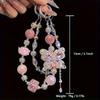 1PC Luxury Sparkling Acrylic Mobile Phone Chain with Cute Butterfly Charm, Colorful Beads and Crystals - Multifunctional Bag Hang or Keychain