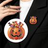 Pumpkin Bowl Brooch Pin Halloween Candy Brooch, Rhinestone Decorative Metal Lapel Holder Pin, Costume Jewelry Clothing Accessories