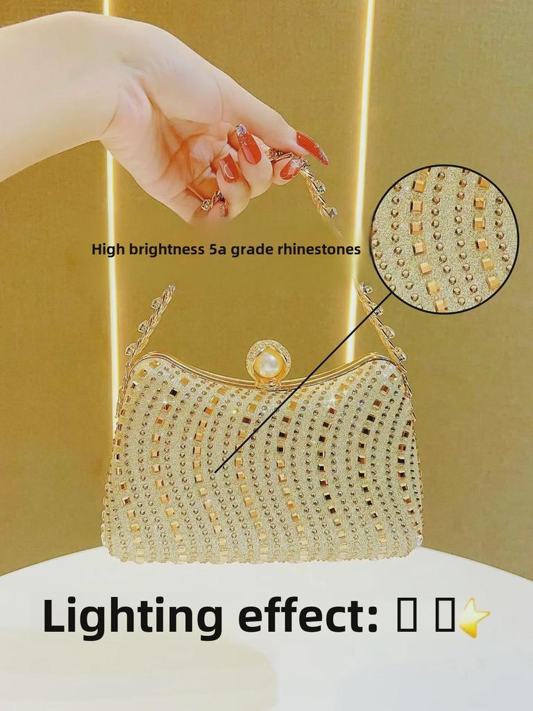 Elegant Retro Rhinestone Evening Crossbody Handbag