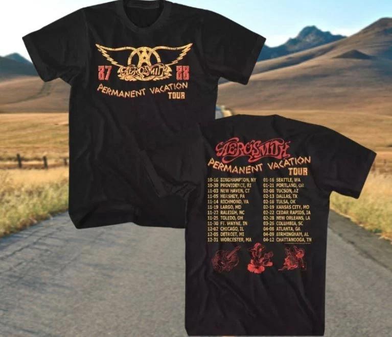 

Aerosmith Permanent Vacation Tour 87-88 Men s T-Shirt Rock Concert Album 2XL