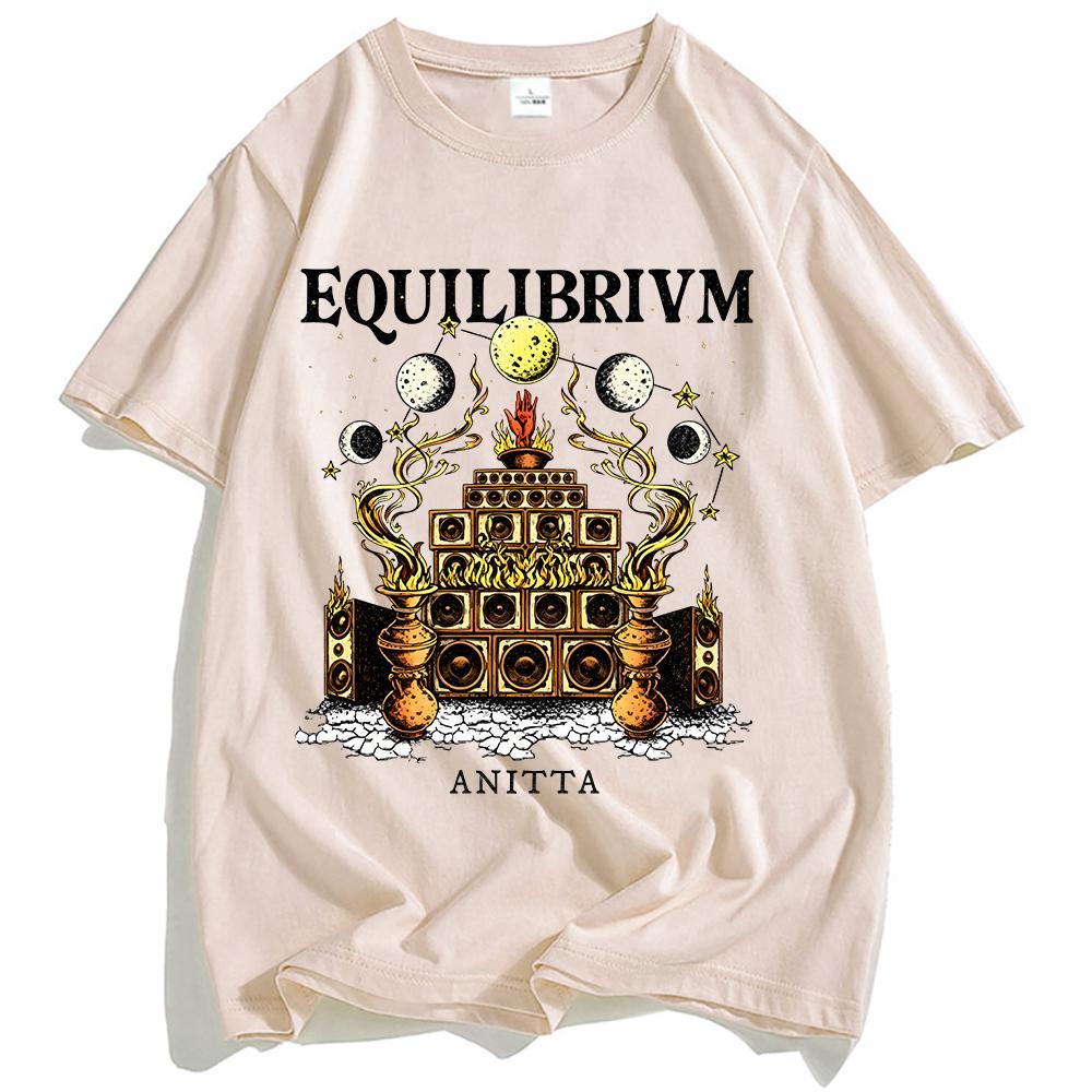 

EQUILIBRIVM MOON T-SHIRT Anitta Graphic Tshirts Unisex Streetwear Short Sleeve Cotton Men/Women Tees Print Tops - Men s Summe... S разноцветный