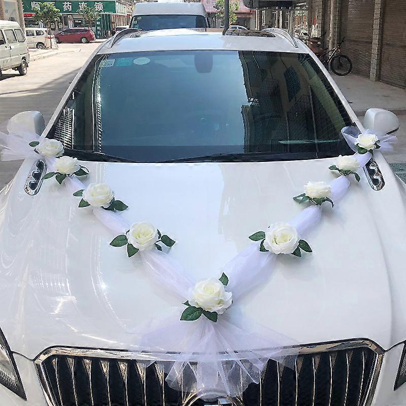Auto da Matrimonio Piatto Floreale Set di Fiocchi con Nastri Ornamenti Forniture Eventi di Festa