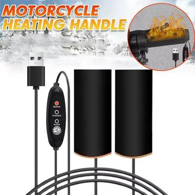 12V USB Motorcycle Electric Heated Grip Cover 3 Gear Temperature Control Motorcycle Handlebar Heater Warmer for Outdoor Riding