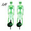 Decorative Cemetery Ground Inserts Solar Skeleton Garden Stake Light Halloween 3D Glowing Skull Yard Exterior Path Lights Decor with LED Waterproof