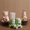 Sturdy Silicone Mould for Animal Shaped Candle Including Bear and Rabbits Designs for Projects