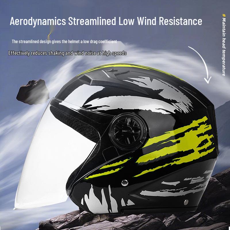 Unisex Flip-Up Motorcycle Helmet, All-Season, Personalized Half Helmet for Couples