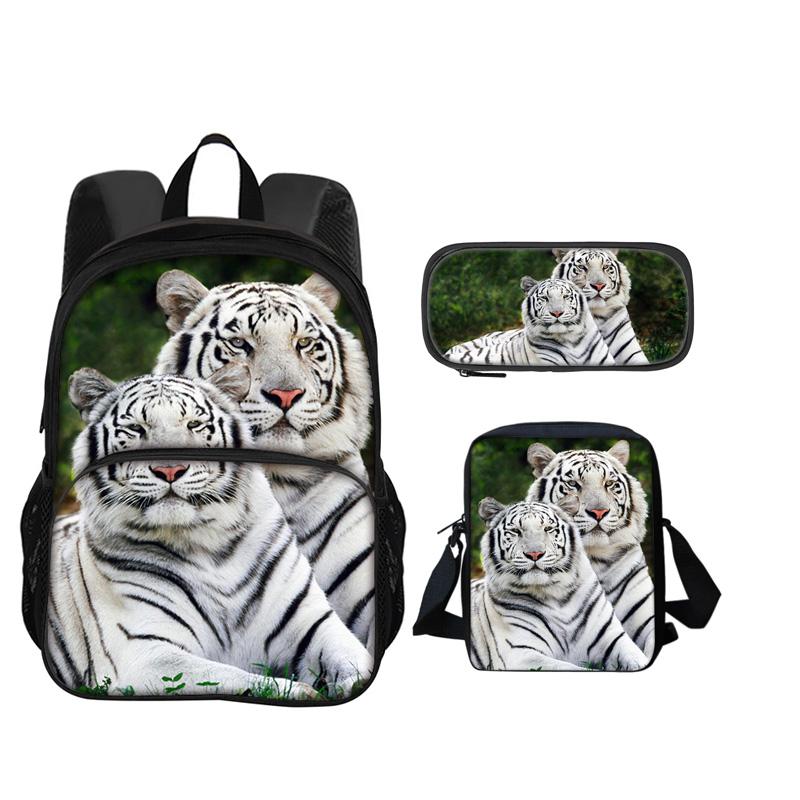 Zaino Zainetto Astuccio Borsa a tracolla Tigre con stampa animale Set da 3 pezzi regalo perfetto per la scuola i compleanni di ragazzi e ragazze