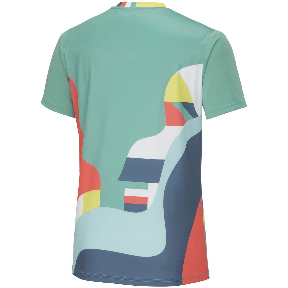 Tennis Game Shirt, Short Sleeve, Moisture-Wicking, Quick-Drying, 62JAA042, Turquoise, Medium