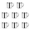 10-1pcs 200ml Childrens Water Cup Camping Coffee Cup Shatterproof Stainless Steel Espresso Cup Multifunction for Camping Picnic