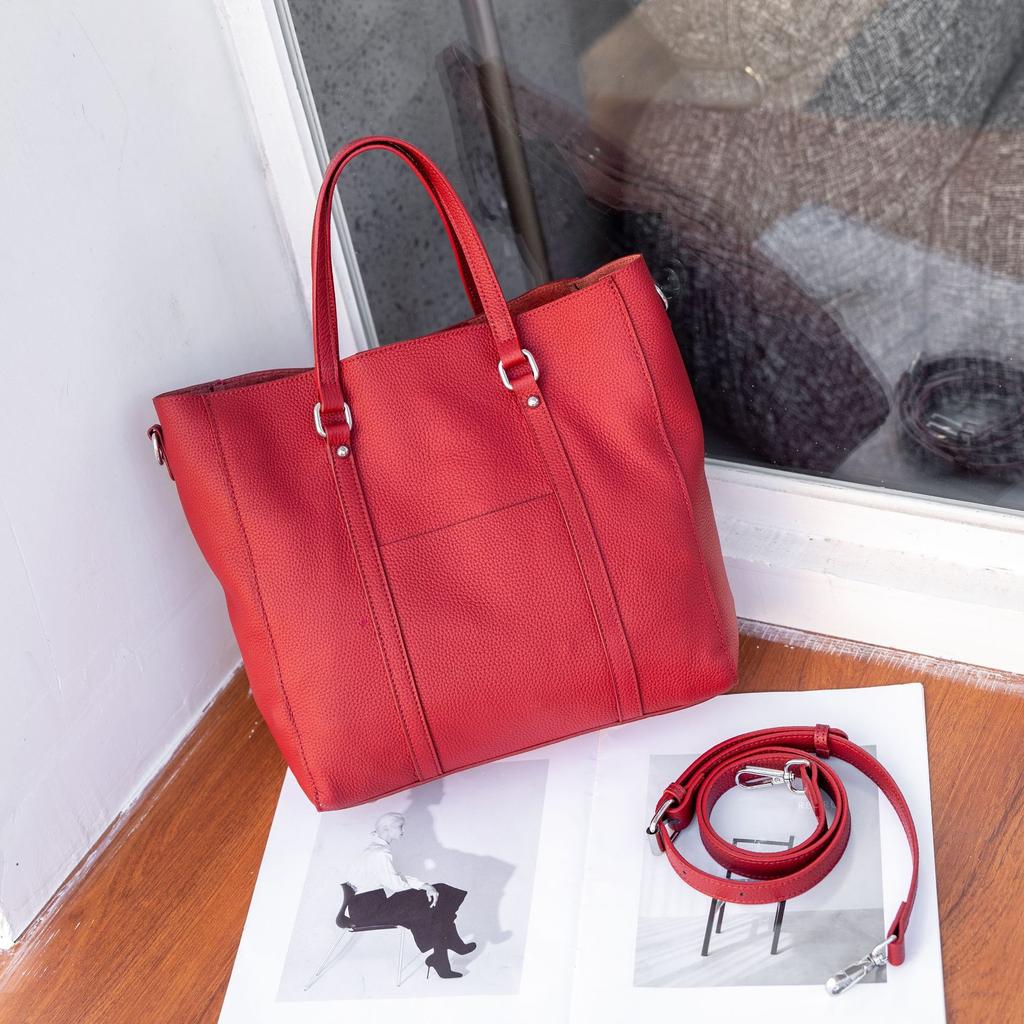 Kuskinn Dameveske Enkel Skulder Dameveske Nisjemote Stor Kapasitet Praktisk Skall Shopping Pendlerveske