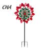 Artistic Yard Decorations for Home Flower Wind Spinner, 29.5" Metal Spinner with Stake, Outdoor Rust Decorative Stakes Patio Resistant Windmill,