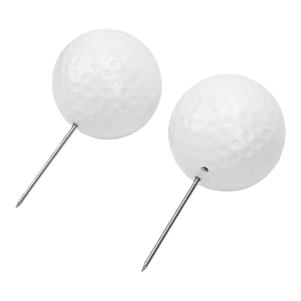 2PCS Tee Markers with Steel Spikes White Tee Box Markers for Course Driving Range Practice Facility Outdoor Accessories