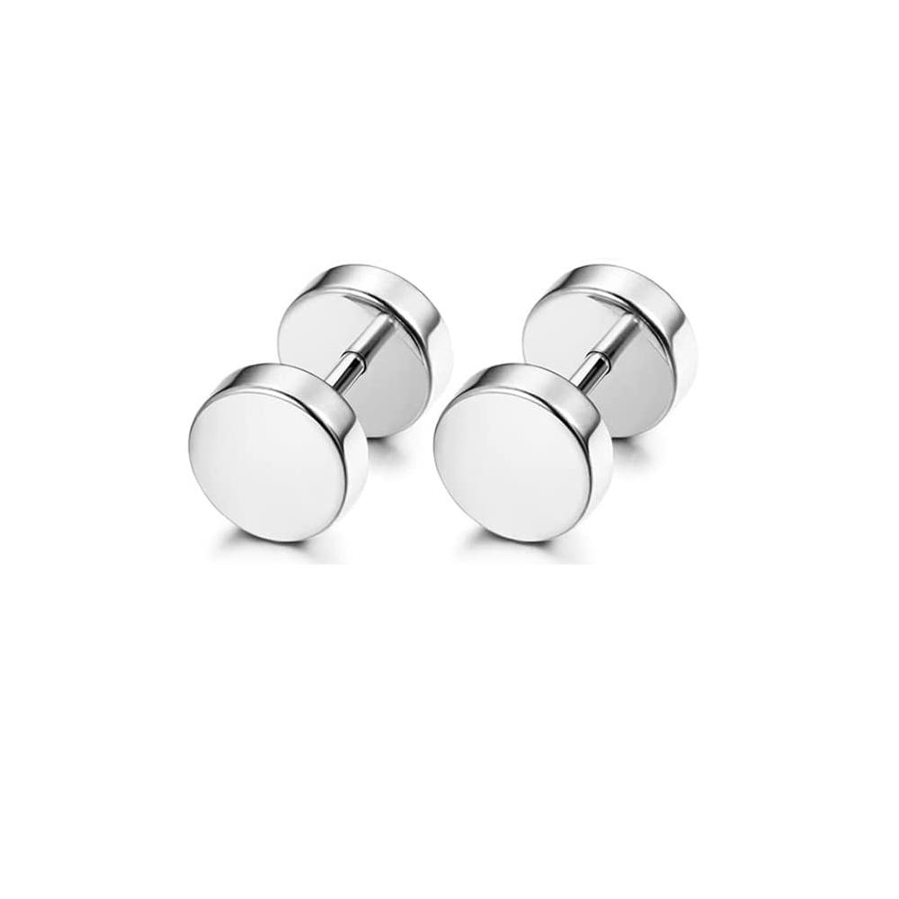 Set di 2 orecchini a cerchio pendenti con catena lunga a croce in acciaio inossidabile per uomo donna Regali Tono Nero/Argento