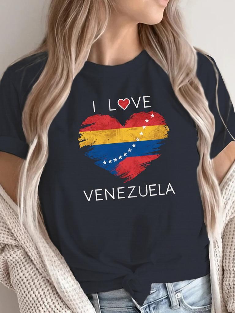 I Love Venezuela Heart Flag T-shirt