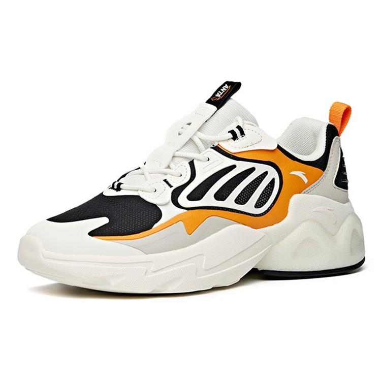 Anta Millennium 2.0 Slip Resistant Abrasion Resistant Low top Chunky Sneakers Men's Black White Yellow 112128896-5