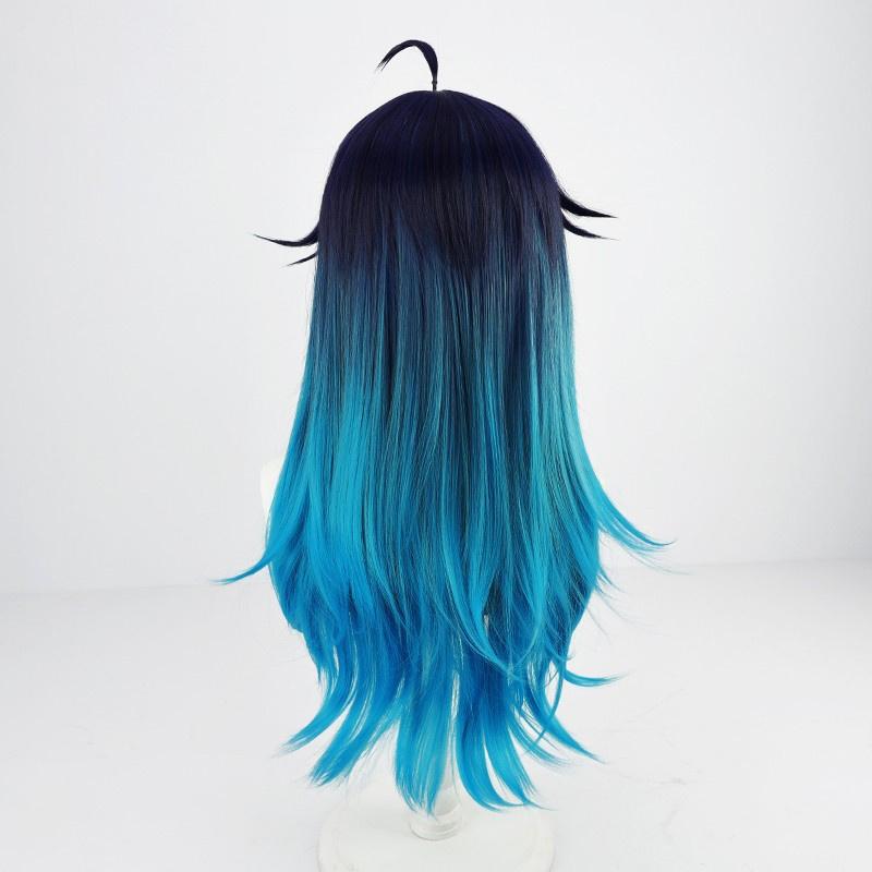 Female Venti Wig Game Genshin Impact Cosplay 65cm Long Heat Resistant Synthetic Hair Halloween Party Woman Girl Wigs + Wig Cap