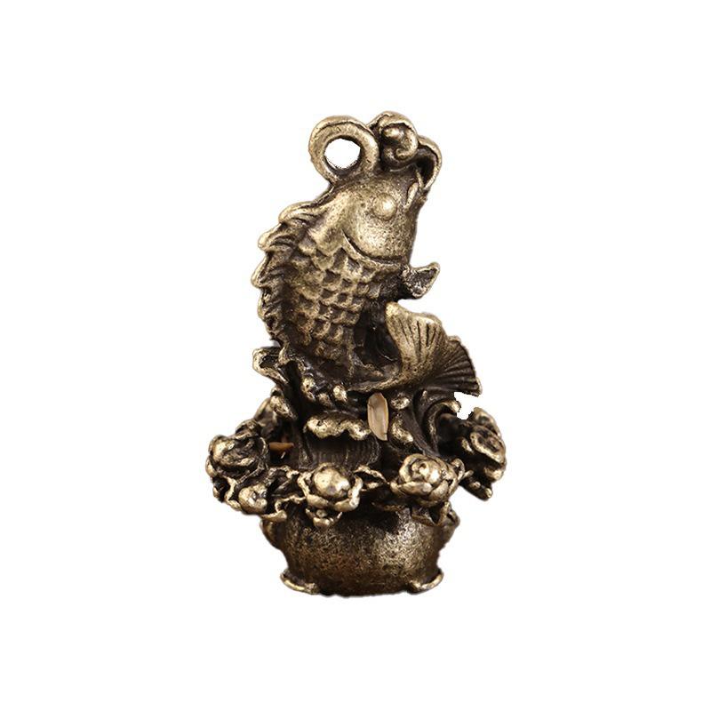 1PC Statue Figurine Reichtum Messing Dekor Wohlstand Chinesischen Stil Ornament Qilin Drachen Glück Tier Fengshui Vintage