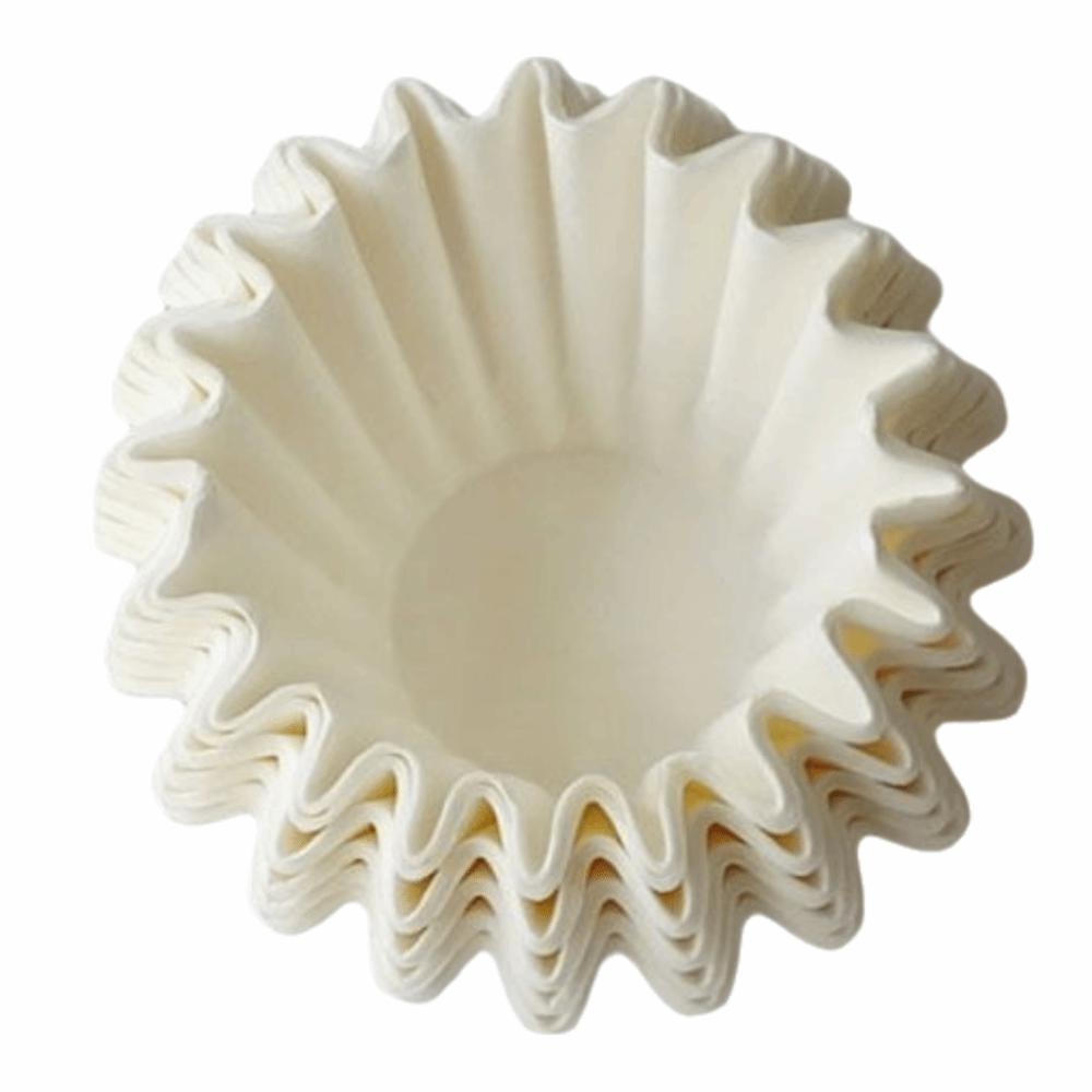 100 Pcs Durable 185mm Coffee Filter Paper Round Shape Flat Bottom Disposable Coffee Strainer Paper Filter Home Use