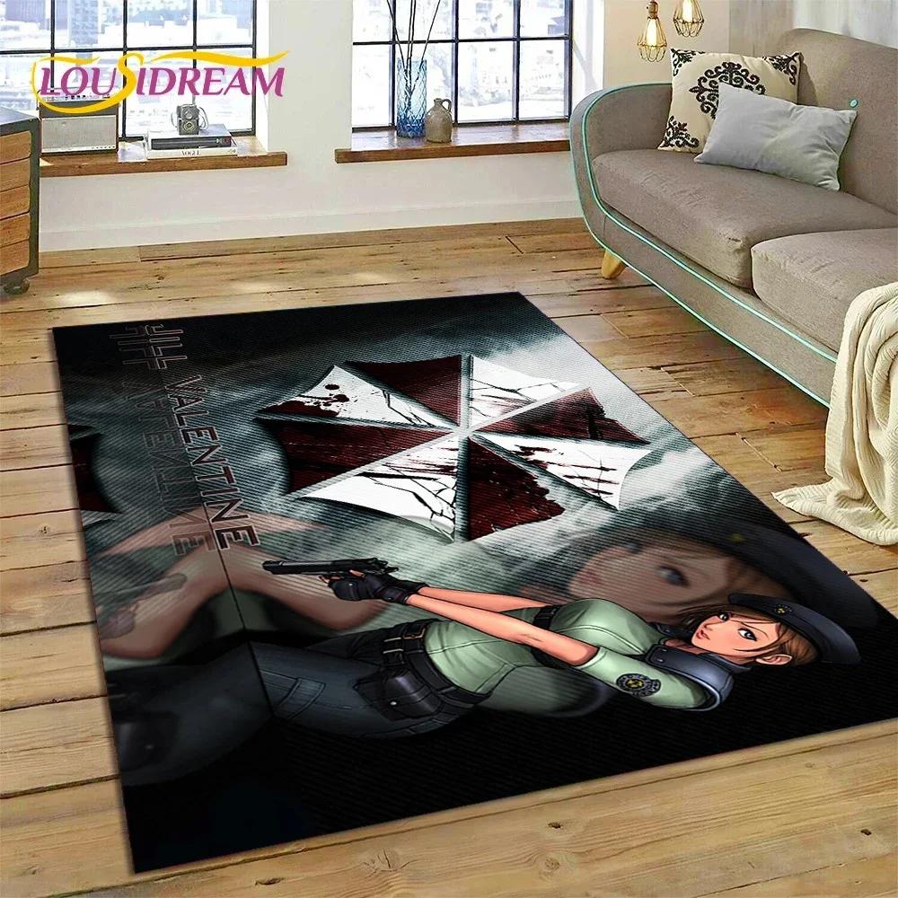3D Horro Games R-Resident Evil Gamer Carpet Rug for Bedroom Living Room Home Sofa Decoration,Child Game Large Decor Floor Mat
