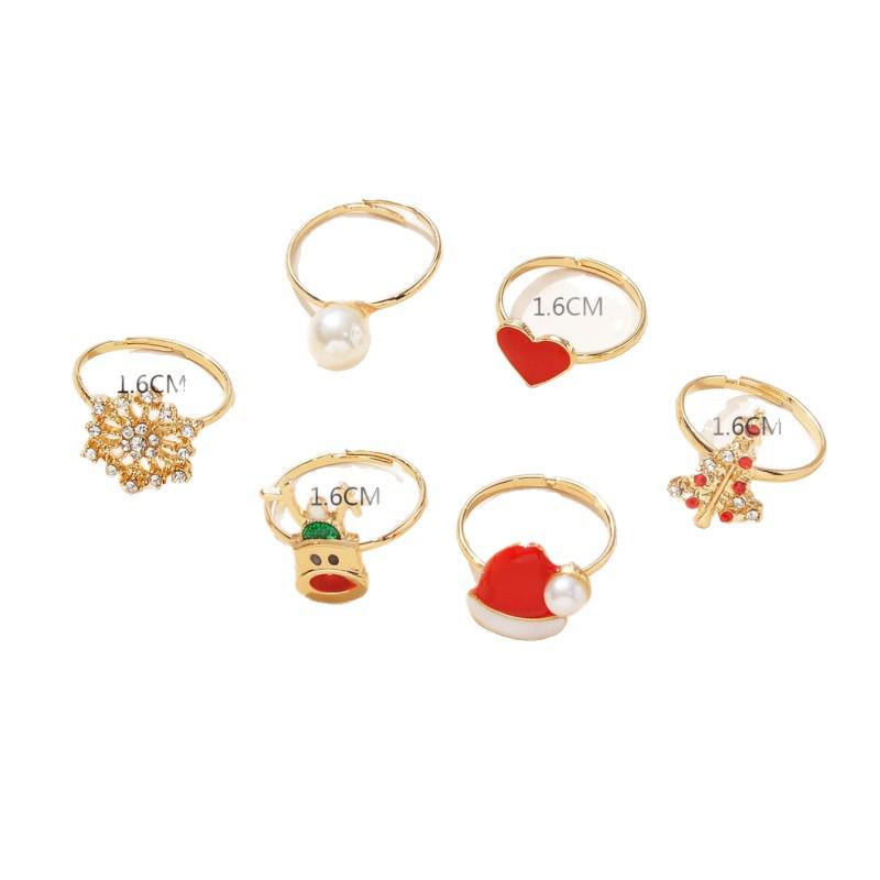 Cross-border Hot-selling Cartoon Christmas Tree, Reindeer, and Snowman Rings - Fashion Accessory and Holiday Gift
