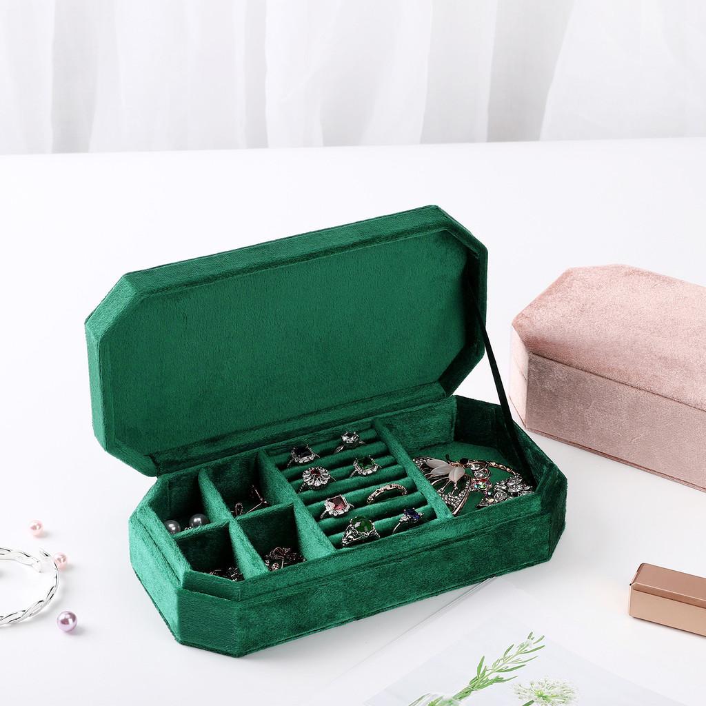 Velvet Travel Jewelry Organizer With Multi Compartment Storage For Home And Travel Use
