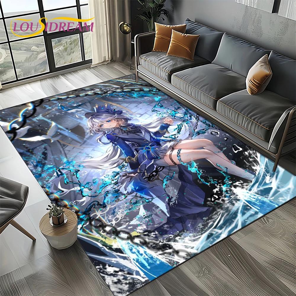 2025 New Genshin Impact Character Solo Cartoon Game Carpet Rug for Living Room Bedroom Home Sofa Decoration,Non-slip Floor Mat