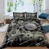 Top Ndustrial Gear Duvet Cover Queen Size Steampunk Style Locks Comforter Cover Boys Men Mechanical Device Polyester Bedding Set